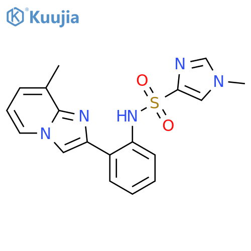 1-methyl-N-[2-(8-methylimidazo[1,2-a]pyridin-2-yl)phenyl]imidazole-4-sulfonamide structure