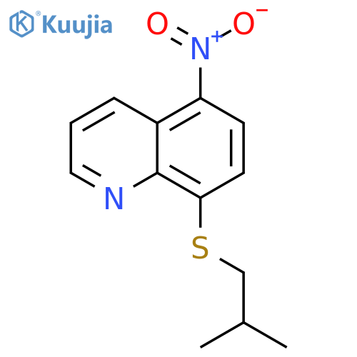 8-[(2-Methylpropyl)sulfanyl]-5-nitroquinoline structure