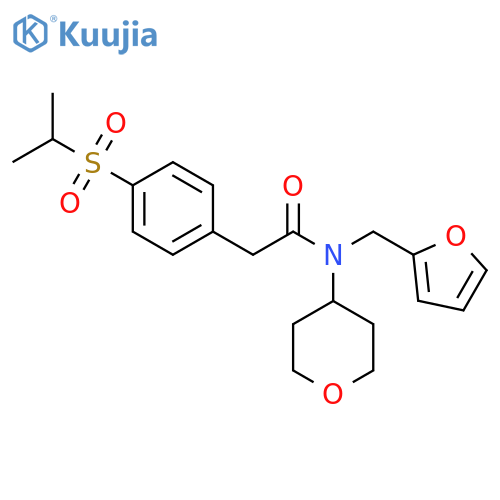 N-[(furan-2-yl)methyl]-N-(oxan-4-yl)-2-[4-(propane-2-sulfonyl)phenyl]acetamide structure