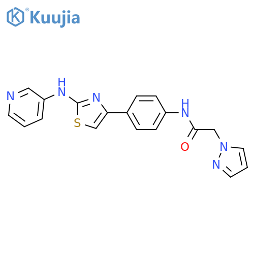 2-pyrazol-1-yl-N-[4-[2-(pyridin-3-ylamino)-1,3-thiazol-4-yl]phenyl]acetamide structure
