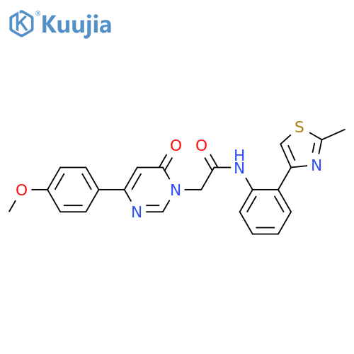 2-[4-(4-methoxyphenyl)-6-oxopyrimidin-1-yl]-N-[2-(2-methyl-1,3-thiazol-4-yl)phenyl]acetamide structure