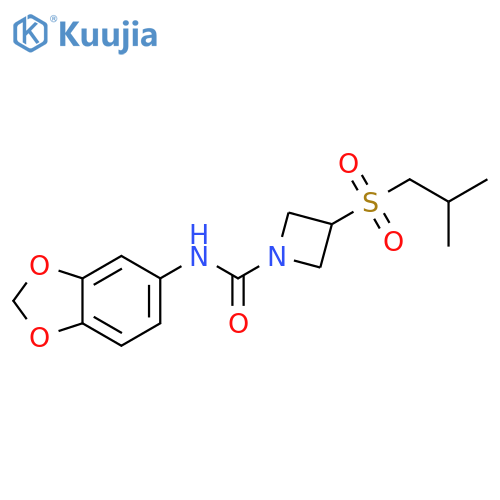 N-(2H-1,3-benzodioxol-5-yl)-3-(2-methylpropanesulfonyl)azetidine-1-carboxamide structure
