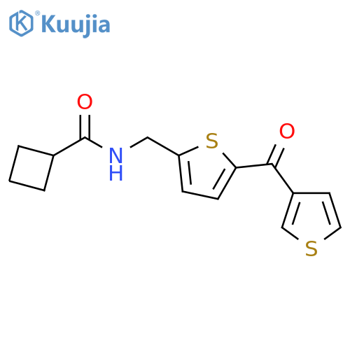 N-{[5-(thiophene-3-carbonyl)thiophen-2-yl]methyl}cyclobutanecarboxamide structure