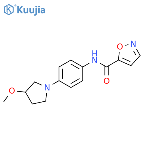 N-[4-(3-methoxypyrrolidin-1-yl)phenyl]-1,2-oxazole-5-carboxamide structure