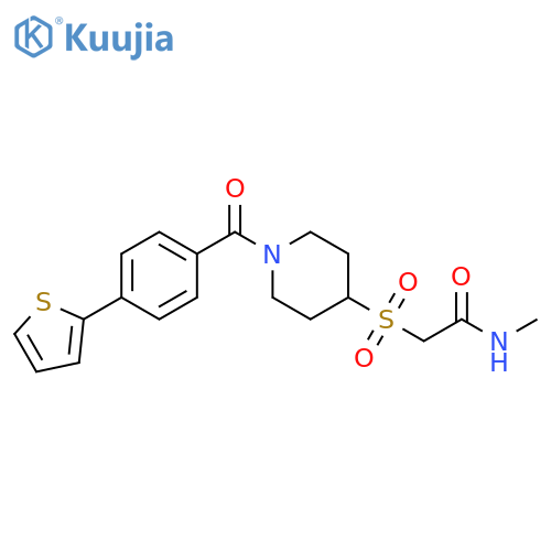 N-methyl-2-({1-[4-(thiophen-2-yl)benzoyl]piperidin-4-yl}sulfonyl)acetamide structure
