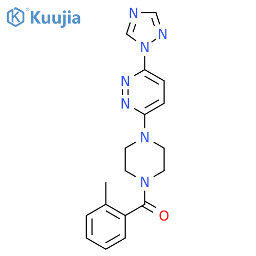 (4-(6-(1H-1,2,4-triazol-1-yl)pyridazin-3-yl)piperazin-1-yl)(o-tolyl)methanone structure