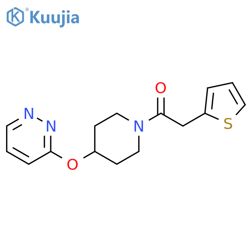 1-[4-(pyridazin-3-yloxy)piperidin-1-yl]-2-(thiophen-2-yl)ethan-1-one structure