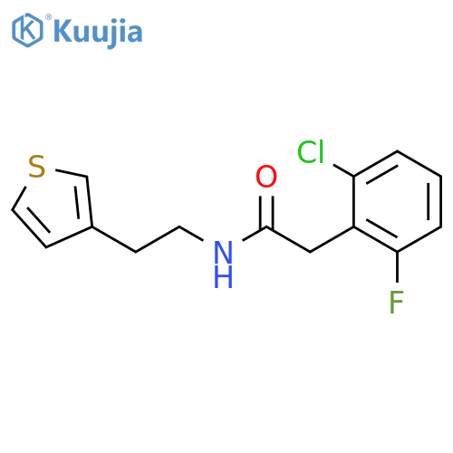 2-(2-chloro-6-fluorophenyl)-N-2-(thiophen-3-yl)ethylacetamide structure
