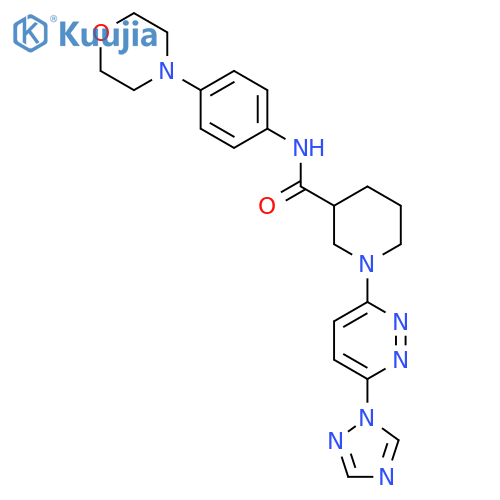 1-(6-(1H-1,2,4-triazol-1-yl)pyridazin-3-yl)-N-(4-morpholinophenyl)piperidine-3-carboxamide structure