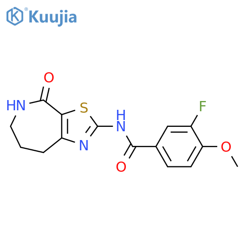 3-fluoro-4-methoxy-N-(4-oxo-5,6,7,8-tetrahydro-[1,3]thiazolo[5,4-c]azepin-2-yl)benzamide structure