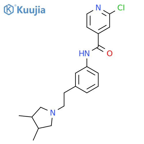 2-chloro-N-{3-[2-(3,4-dimethylpyrrolidin-1-yl)ethyl]phenyl}pyridine-4-carboxamide structure