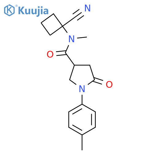 N-(1-cyanocyclobutyl)-N-methyl-1-(4-methylphenyl)-5-oxopyrrolidine-3-carboxamide structure