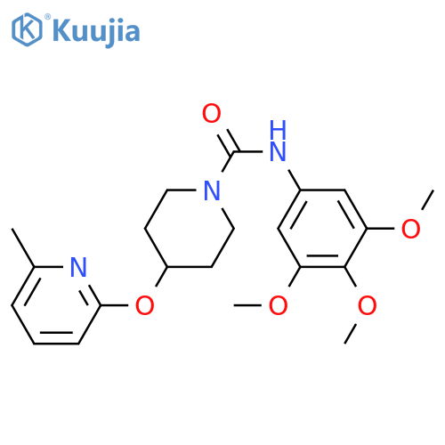 4-[(6-methylpyridin-2-yl)oxy]-N-(3,4,5-trimethoxyphenyl)piperidine-1-carboxamide structure