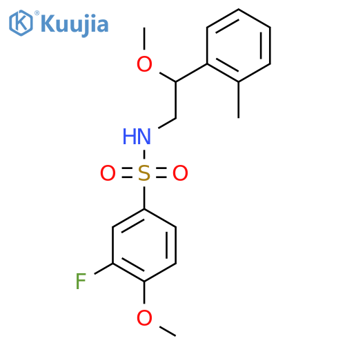 3-fluoro-4-methoxy-N-(2-methoxy-2-(o-tolyl)ethyl)benzenesulfonamide structure
