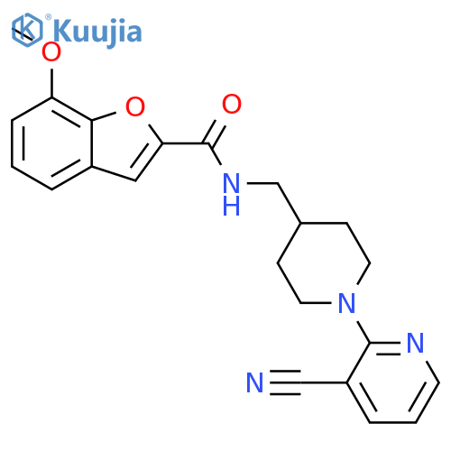 N-{[1-(3-cyanopyridin-2-yl)piperidin-4-yl]methyl}-7-methoxy-1-benzofuran-2-carboxamide structure