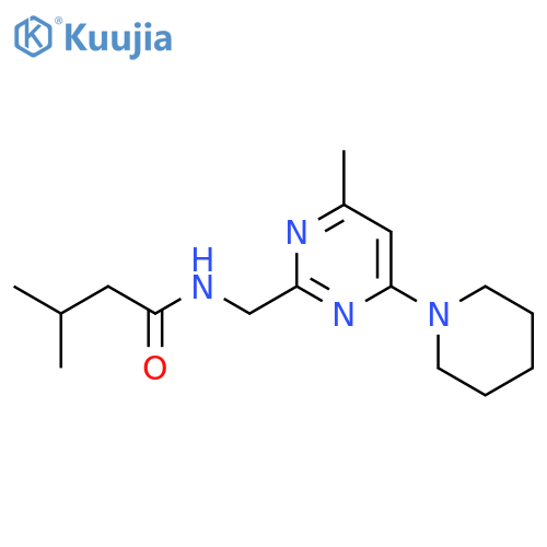3-methyl-N-{[4-methyl-6-(piperidin-1-yl)pyrimidin-2-yl]methyl}butanamide structure