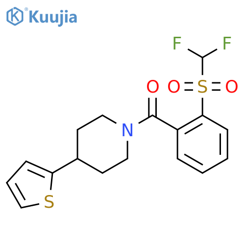 1-(2-difluoromethanesulfonylbenzoyl)-4-(thiophen-2-yl)piperidine structure