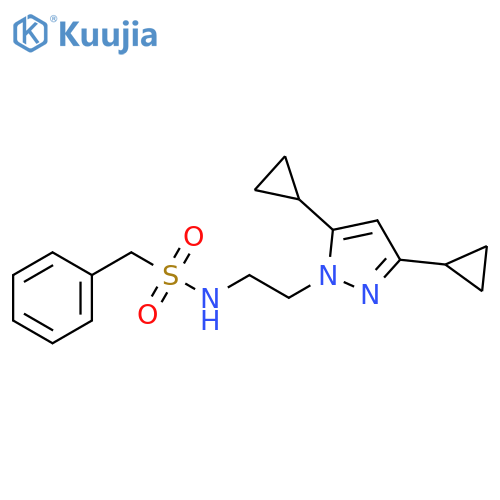 N-[2-(3,5-dicyclopropyl-1H-pyrazol-1-yl)ethyl]-1-phenylmethanesulfonamide structure