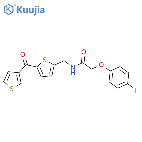 2-(4-fluorophenoxy)-N-{[5-(thiophene-3-carbonyl)thiophen-2-yl]methyl}acetamide structure