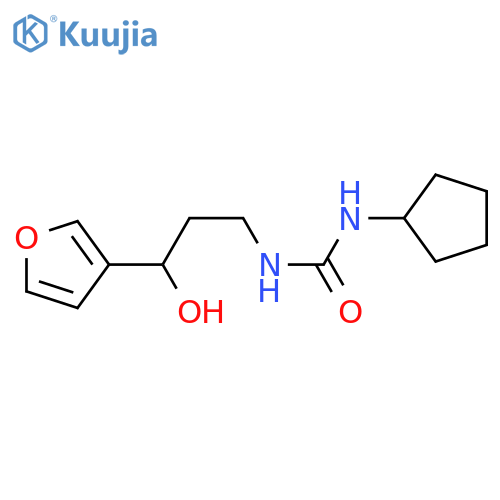 1-cyclopentyl-3-3-(furan-3-yl)-3-hydroxypropylurea structure