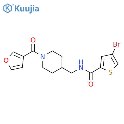 4-bromo-N-{1-(furan-3-carbonyl)piperidin-4-ylmethyl}thiophene-2-carboxamide structure