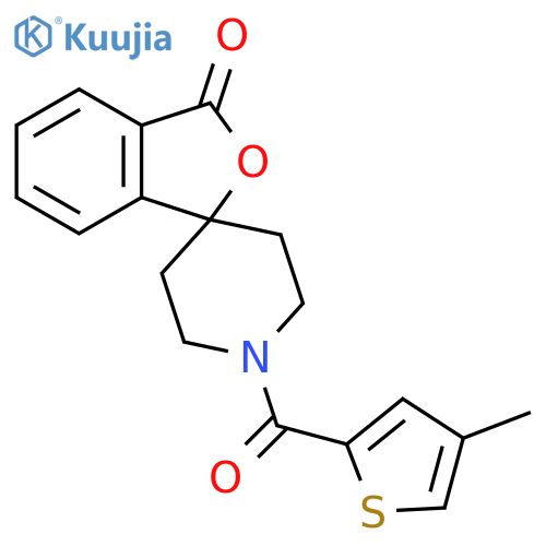 1'-(4-methylthiophene-2-carbonyl)-3H-spiro[2-benzofuran-1,4'-piperidine]-3-one structure