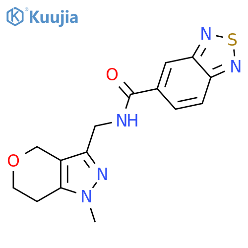 N-({1-methyl-1H,4H,6H,7H-pyrano4,3-cpyrazol-3-yl}methyl)-2,1,3-benzothiadiazole-5-carboxamide structure