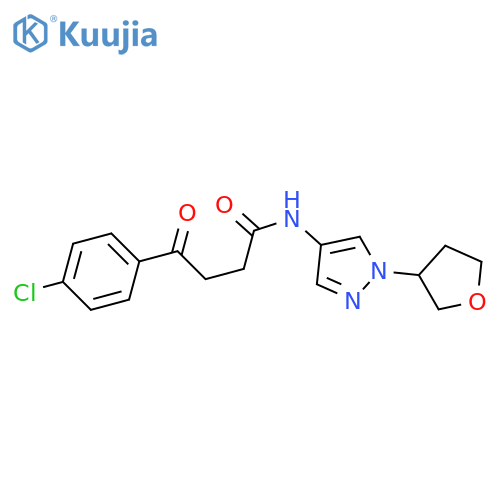 4-(4-chlorophenyl)-4-oxo-N-[1-(oxolan-3-yl)pyrazol-4-yl]butanamide structure