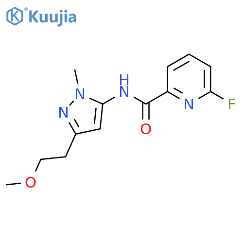 6-fluoro-N-[3-(2-methoxyethyl)-1-methyl-1H-pyrazol-5-yl]pyridine-2-carboxamide structure