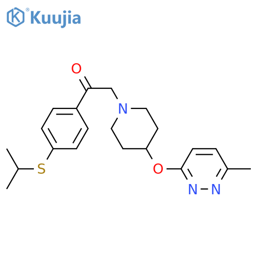 1-{4-[(6-methylpyridazin-3-yl)oxy]piperidin-1-yl}-2-[4-(propan-2-ylsulfanyl)phenyl]ethan-1-one structure