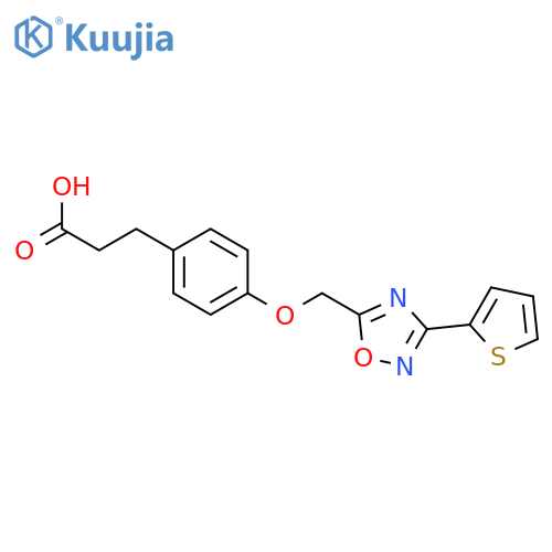 4-[[3-(2-Thienyl)-1,2,4-oxadiazol-5-yl]methoxy]benzenepropanoic acid structure