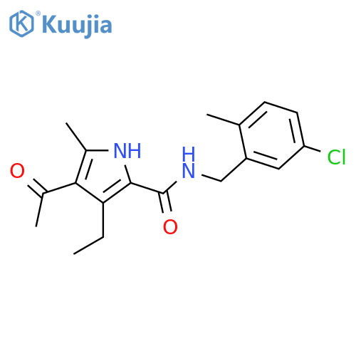 4-acetyl-N-[(5-chloro-2-methylphenyl)methyl]-3-ethyl-5-methyl-1H-pyrrole-2-carboxamide structure