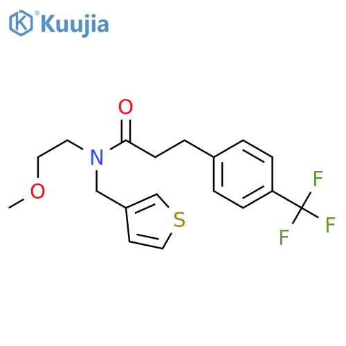 N-(2-methoxyethyl)-N-[(thiophen-3-yl)methyl]-3-[4-(trifluoromethyl)phenyl]propanamide structure