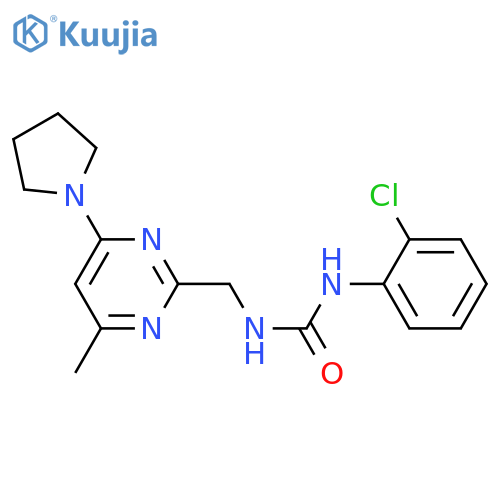 1-(2-chlorophenyl)-3-{[4-methyl-6-(pyrrolidin-1-yl)pyrimidin-2-yl]methyl}urea structure