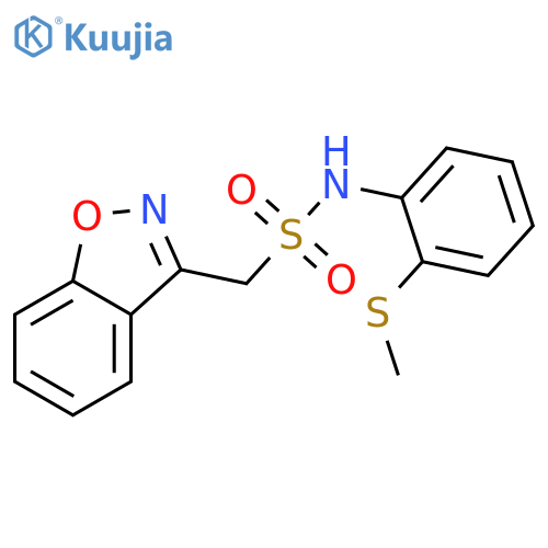 1-(1,2-benzoxazol-3-yl)-N-(2-methylsulfanylphenyl)methanesulfonamide structure