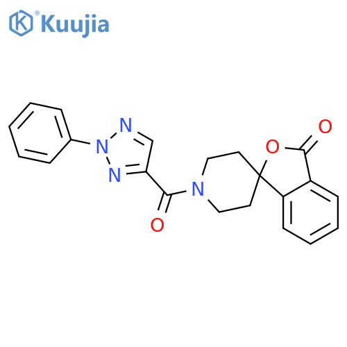 1'-(2-phenyl-2H-1,2,3-triazole-4-carbonyl)-3H-spiro[2-benzofuran-1,4'-piperidine]-3-one structure