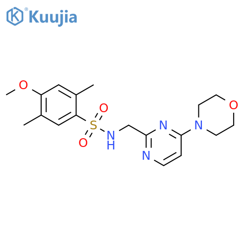 4-methoxy-2,5-dimethyl-N-{[4-(morpholin-4-yl)pyrimidin-2-yl]methyl}benzene-1-sulfonamide structure