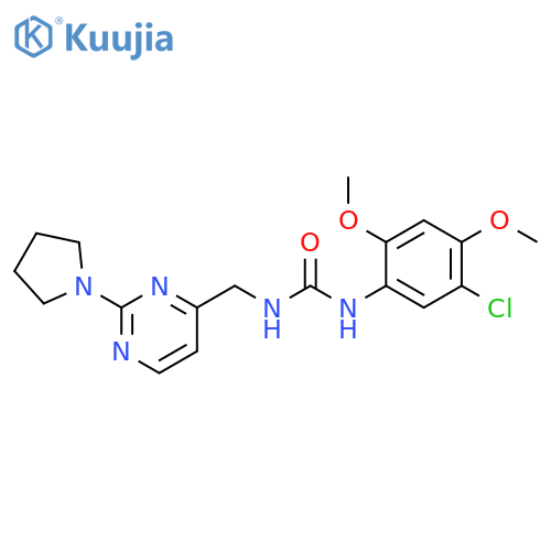 1-(5-chloro-2,4-dimethoxyphenyl)-3-{[2-(pyrrolidin-1-yl)pyrimidin-4-yl]methyl}urea structure