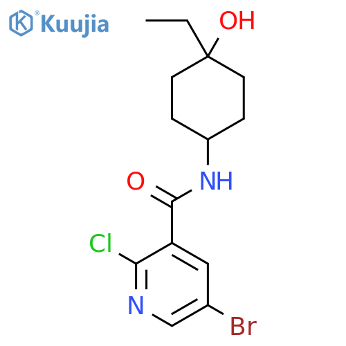5-bromo-2-chloro-N-(4-ethyl-4-hydroxycyclohexyl)pyridine-3-carboxamide structure