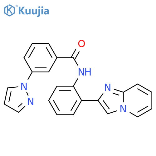 N-(2-imidazo[1,2-a]pyridin-2-ylphenyl)-3-pyrazol-1-ylbenzamide structure