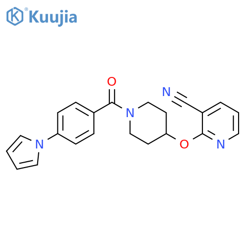 2-({1-[4-(1H-pyrrol-1-yl)benzoyl]piperidin-4-yl}oxy)pyridine-3-carbonitrile structure