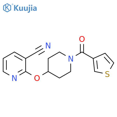 2-{[1-(thiophene-3-carbonyl)piperidin-4-yl]oxy}pyridine-3-carbonitrile structure