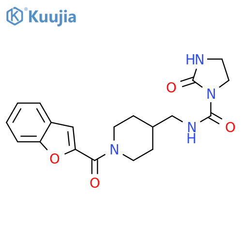 N-{1-(1-benzofuran-2-carbonyl)piperidin-4-ylmethyl}-2-oxoimidazolidine-1-carboxamide structure