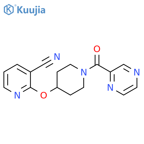 2-{[1-(pyrazine-2-carbonyl)piperidin-4-yl]oxy}pyridine-3-carbonitrile structure