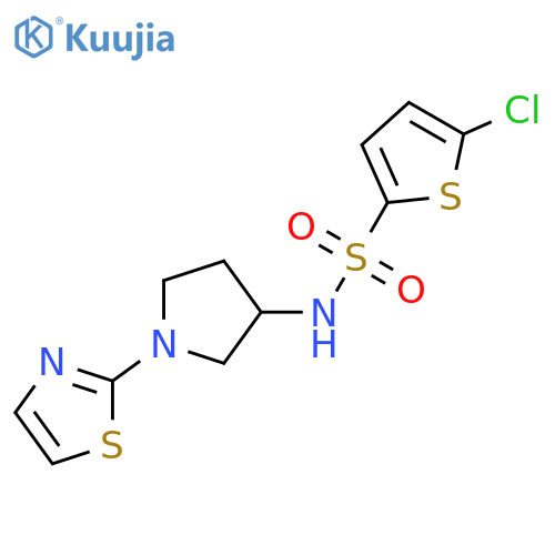 5-chloro-N-[1-(1,3-thiazol-2-yl)pyrrolidin-3-yl]thiophene-2-sulfonamide structure