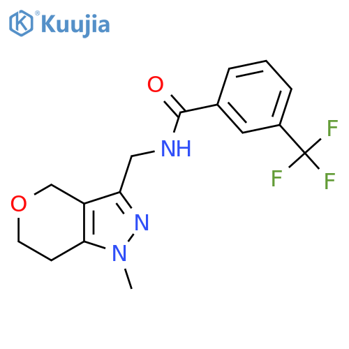 N-({1-methyl-1H,4H,6H,7H-pyrano4,3-cpyrazol-3-yl}methyl)-3-(trifluoromethyl)benzamide structure