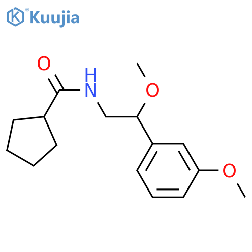 N-[2-methoxy-2-(3-methoxyphenyl)ethyl]cyclopentanecarboxamide structure