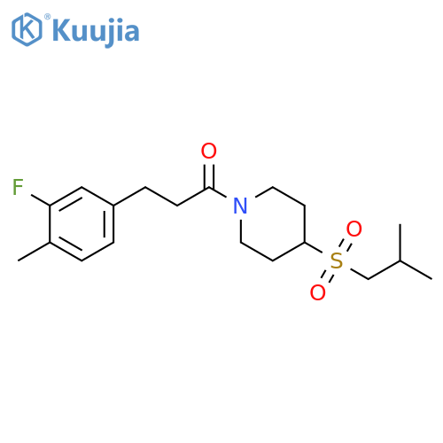 3-(3-fluoro-4-methylphenyl)-1-[4-(2-methylpropanesulfonyl)piperidin-1-yl]propan-1-one structure