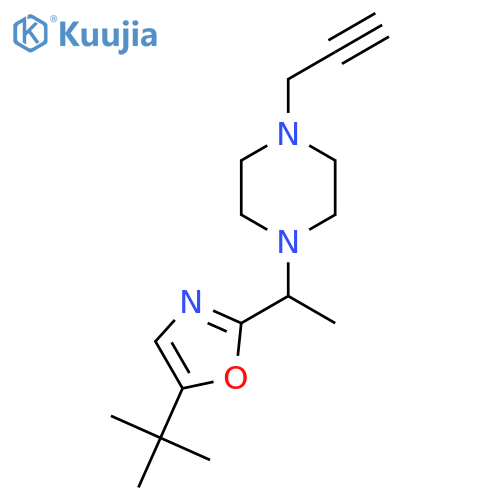 1-[1-(5-Tert-butyl-1,3-oxazol-2-yl)ethyl]-4-(prop-2-yn-1-yl)piperazine structure
