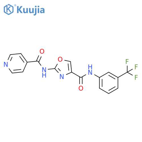 N-(4-{[3-(trifluoromethyl)phenyl]carbamoyl}-1,3-oxazol-2-yl)pyridine-4-carboxamide structure